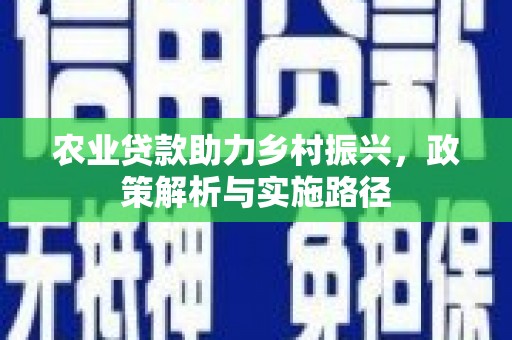 万载农业贷款助力乡村振兴，政策解析与实施路径