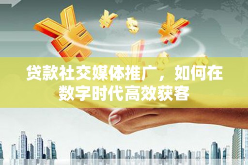 八德贷款社交媒体推广，如何在数字时代高效获客