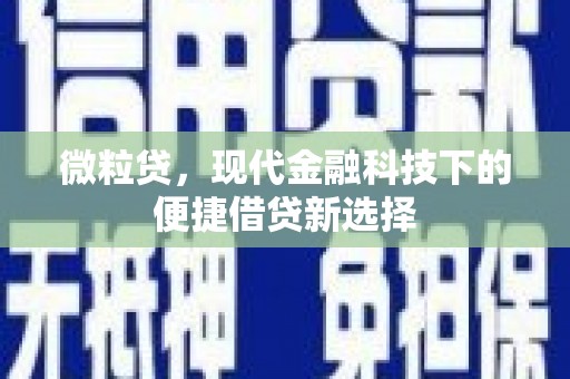 鹿泉微粒贷，现代金融科技下的便捷借贷新选择