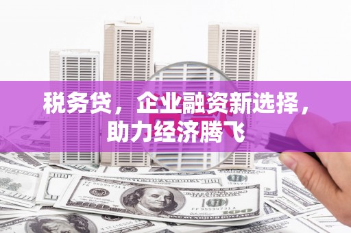 张家港税务贷，企业融资新选择，助力经济腾飞