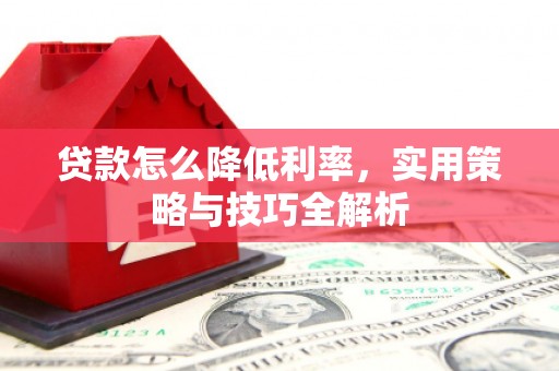 南靖贷款怎么降低利率，实用策略与技巧全解析