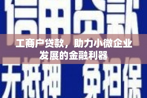 始兴工商户贷款，助力小微企业发展的金融利器